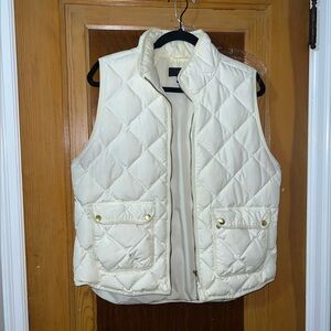 JCrew white quilted vest